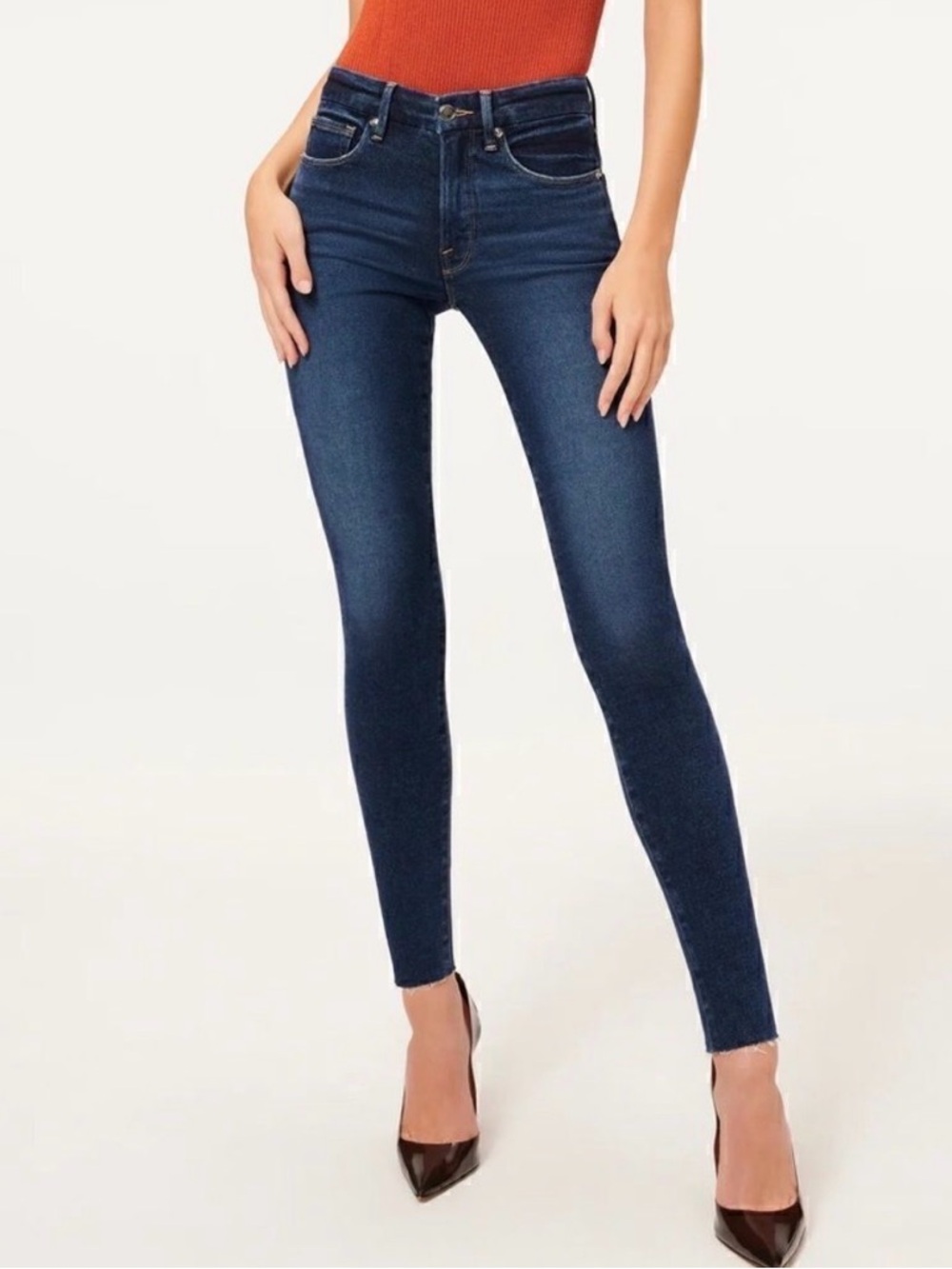 Good American Dark Blue High-Rise Skinny Jeans
